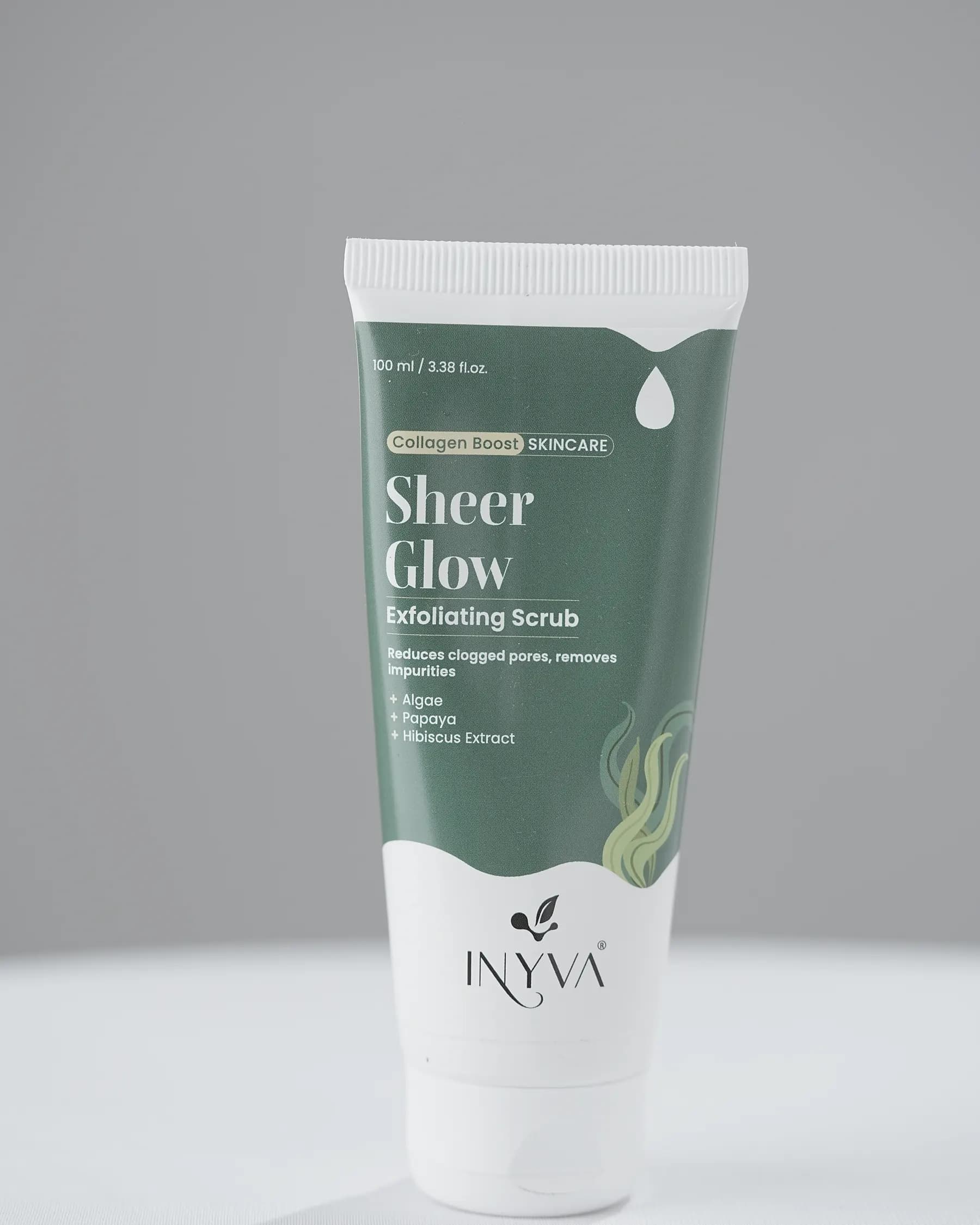 INYVA Sheer Glow Exfoliating Scrub tube